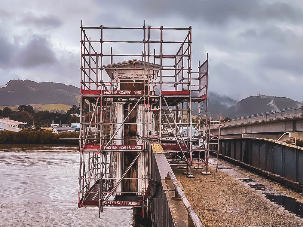 Old historic Kopu bridge control tower refurbishment